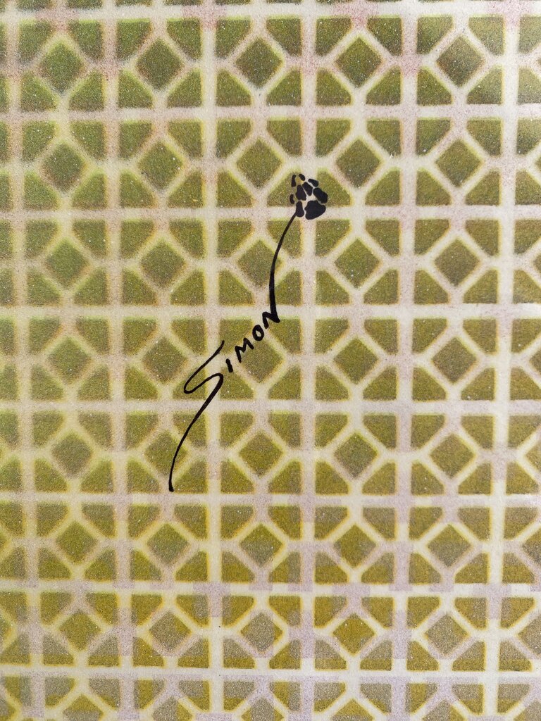 70;s Contemporary Naked Lady Art by Simon w/ Brass Frame