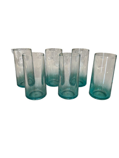 Classic Acrylic Aqua Highball Pool Glasses set of 6
