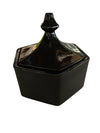 Colonial Black Hexagon Ceramic Candy Box