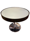 Mid Century Italian Cantilever Chrome and Frosted Glass Accent Table
