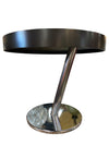 Mid Century Italian Cantilever Chrome and Frosted Glass Accent Table