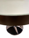 Mid Century Italian Cantilever Chrome and Frosted Glass Accent Table