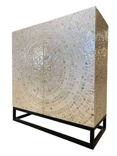 Capiz Shell 2 Door Cabinet on Floating Base.