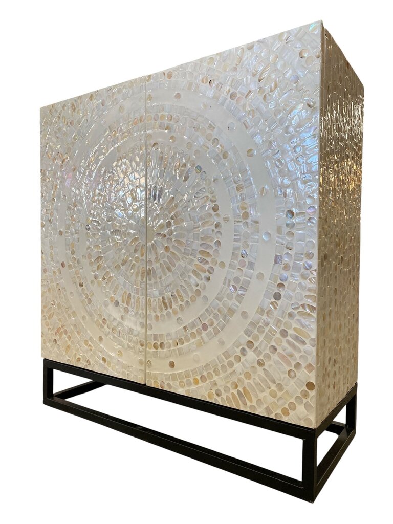 Capiz Shell 2 Door Cabinet on Floating Base.