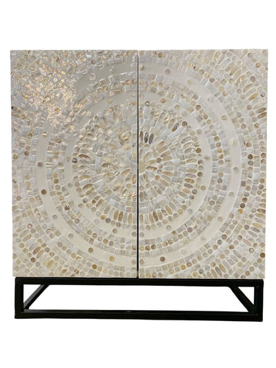 Capiz Shell 2 Door Cabinet on Floating Base.