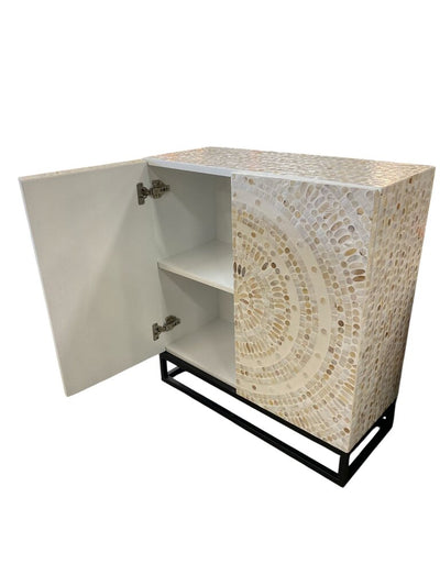 Capiz Shell 2 Door Cabinet on Floating Base.