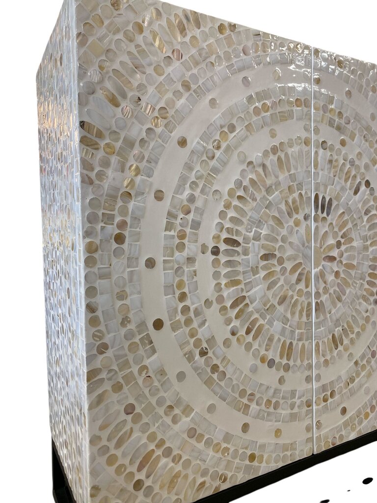 Capiz Shell 2 Door Cabinet on Floating Base.