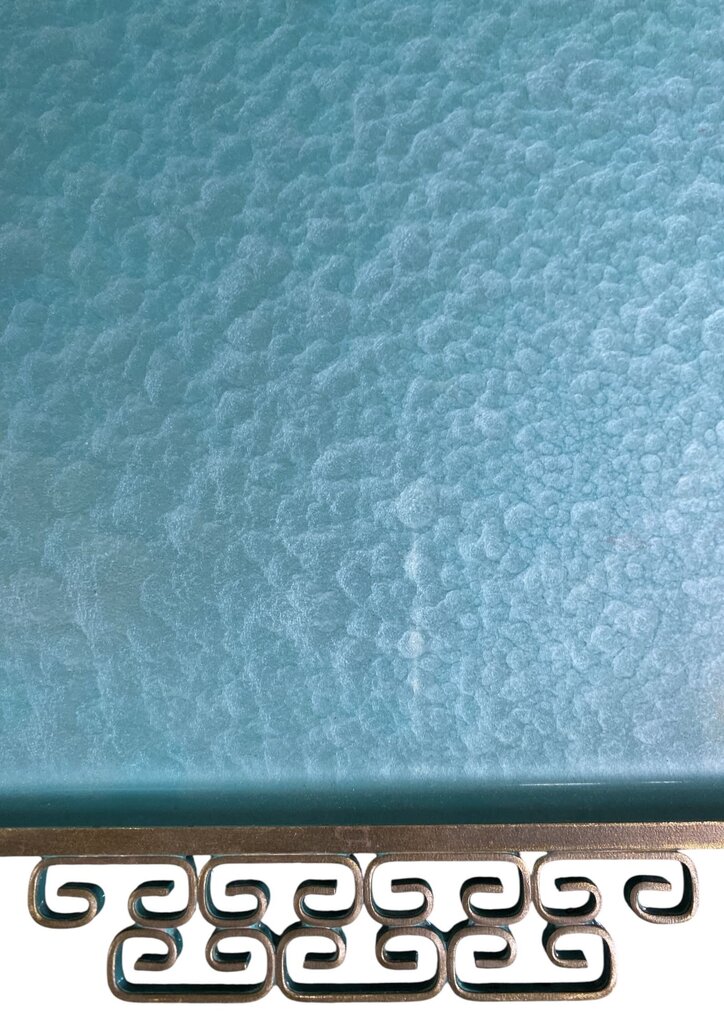 Mid Century Kyes Moire Tray - Blue Rectangle