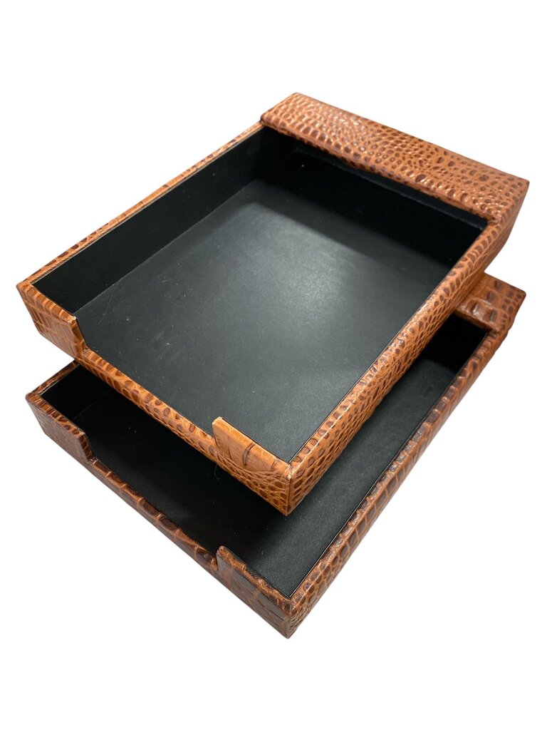 Faux Alligator 5-piece Desk Accessory (Set of 5)