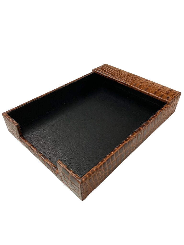 Faux Alligator 5-piece Desk Accessory (Set of 5)