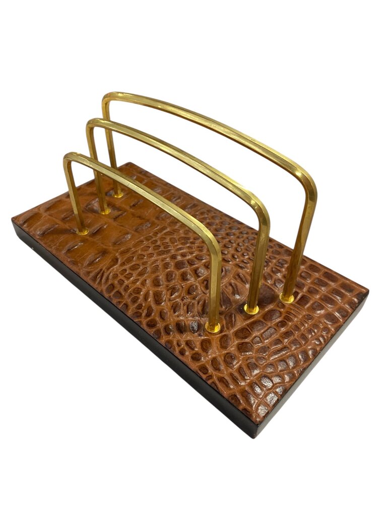 Faux Alligator 5-piece Desk Accessory (Set of 5)