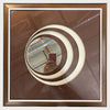 Vintage Turner Brown and Creme Concentric Circles Op Art Mirror