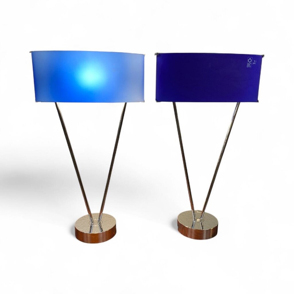 PAIR Leucos Vittoria MCM Table Lamp Vetri Murano Cobalt Blue (THE PAIR)
