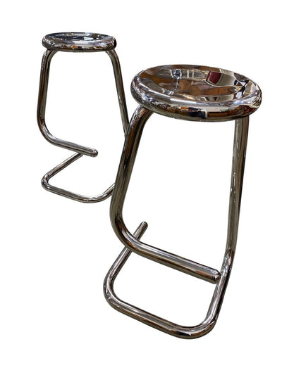 Kinetics Tubular Pare of Chrome Bar Stools (Set of 2)