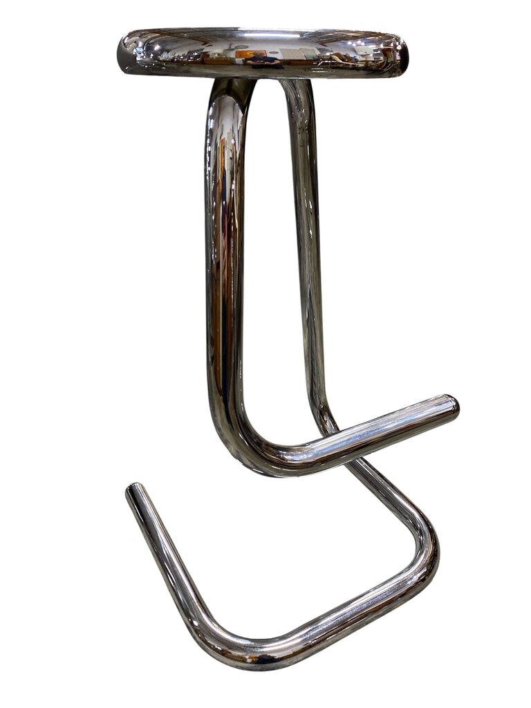Kinetics Tubular Pair of Chrome Bar Stools (Set of 2)