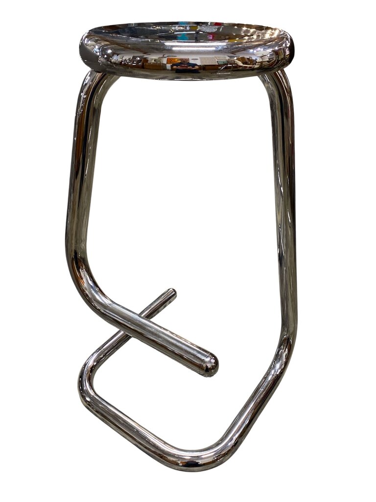Kinetics Tubular Pair of Chrome Bar Stools (Set of 2)