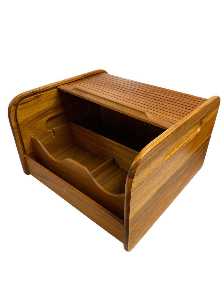 Danish Modern Teak Tambour Storage Cabinet