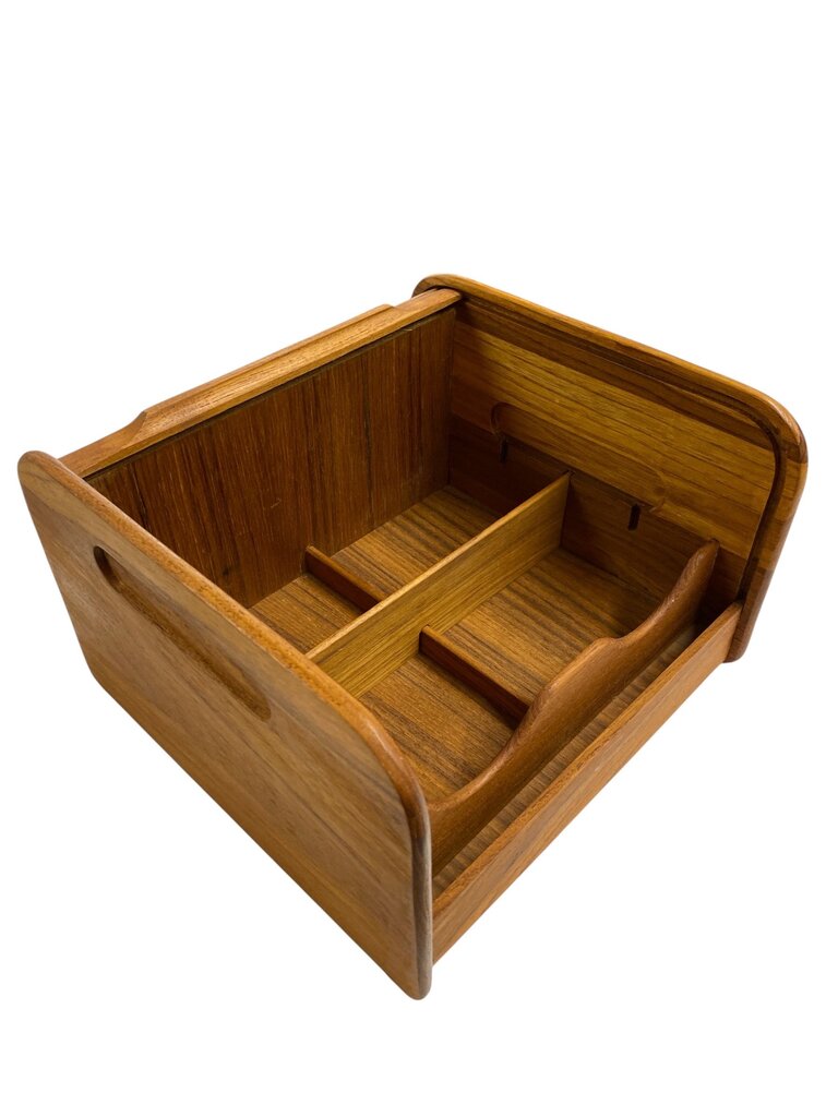 Danish Modern Teak Tambour Storage Cabinet