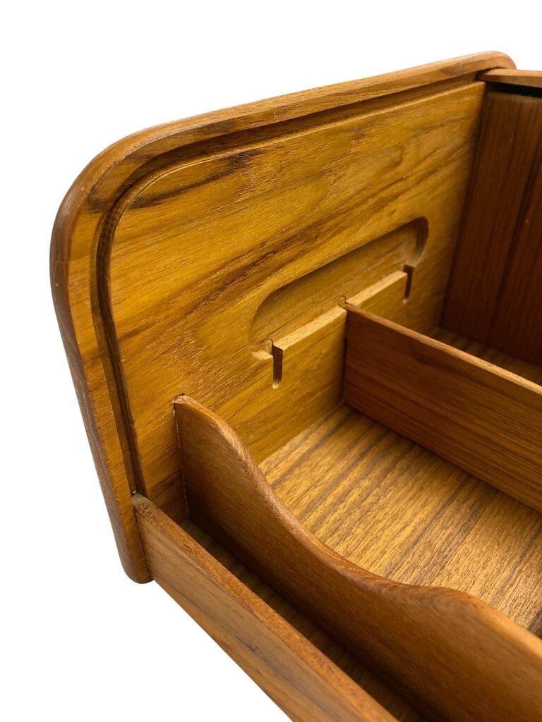 Danish Modern Teak Tambour Storage Cabinet