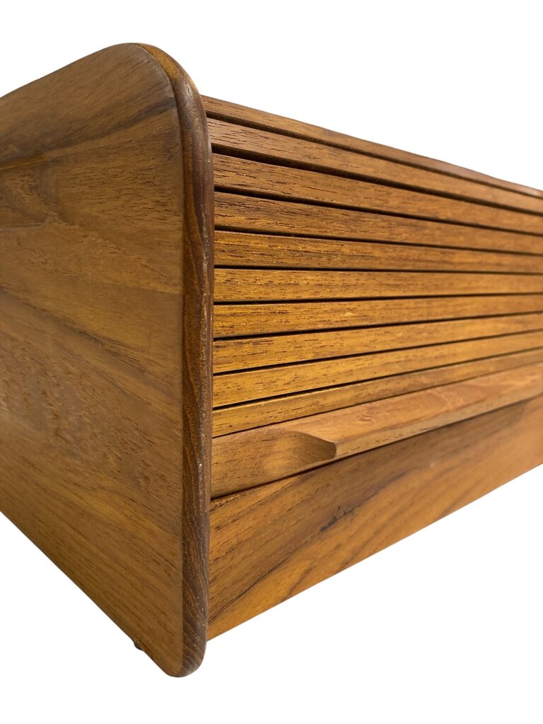 Danish Modern Teak Tambour Storage Cabinet