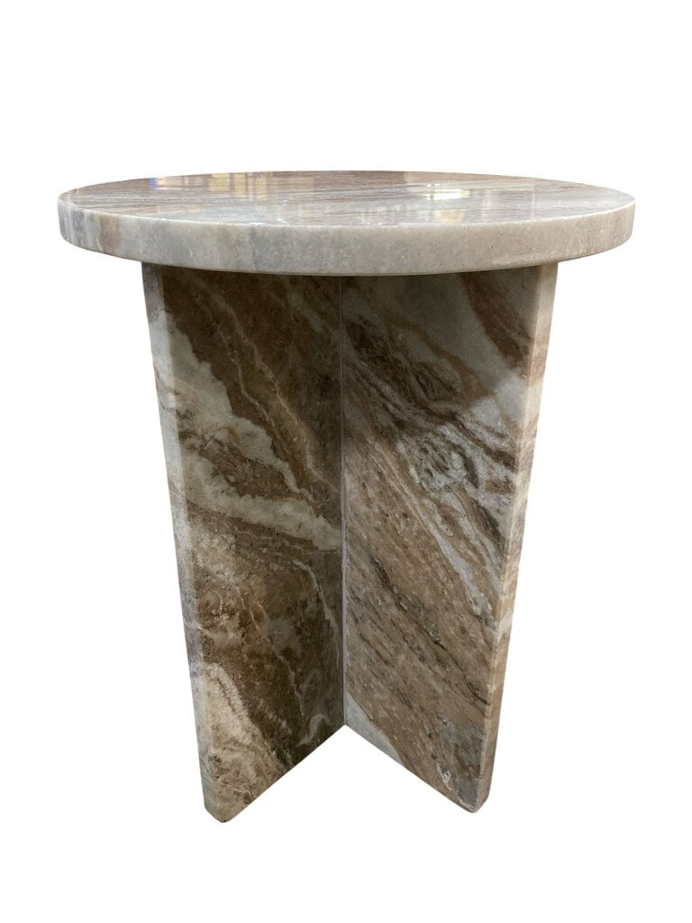 Polished Marble Modernist Side Table