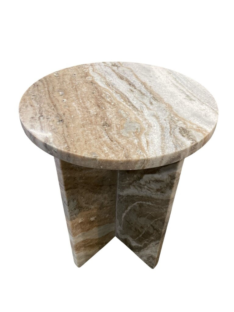 Polished Marble Modernist Side Table