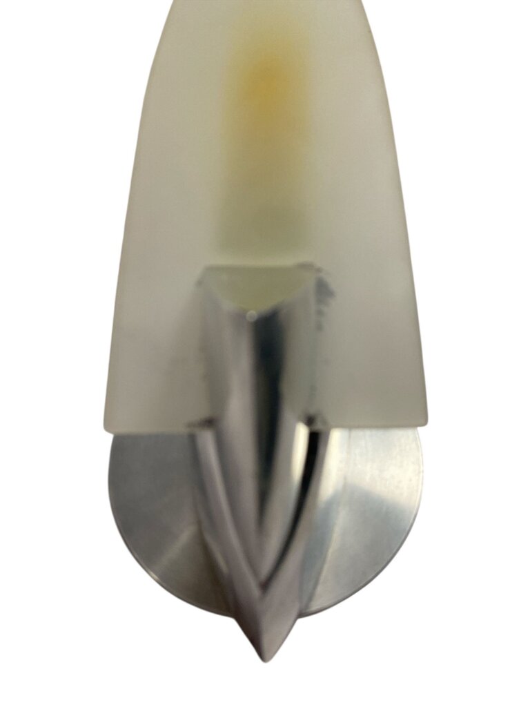 Three Postmodern Aluminum Halogen Wall Sconces with Frosted Plexi Shades (Set of 3)