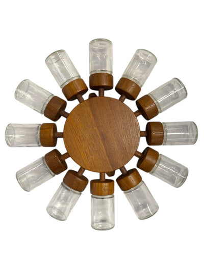 RARE Danish Teak Mid Century Modern Digsmed Revolving Spice Rack