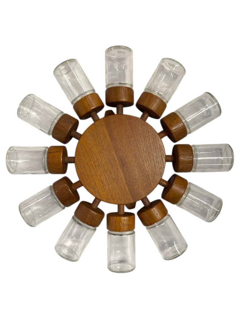 RARE Danish Teak Mid Century Modern Digsmed Revolving Spice Rack
