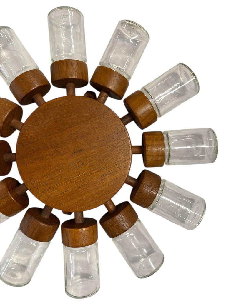 RARE Danish Teak Mid Century Modern Digsmed Revolving Spice Rack