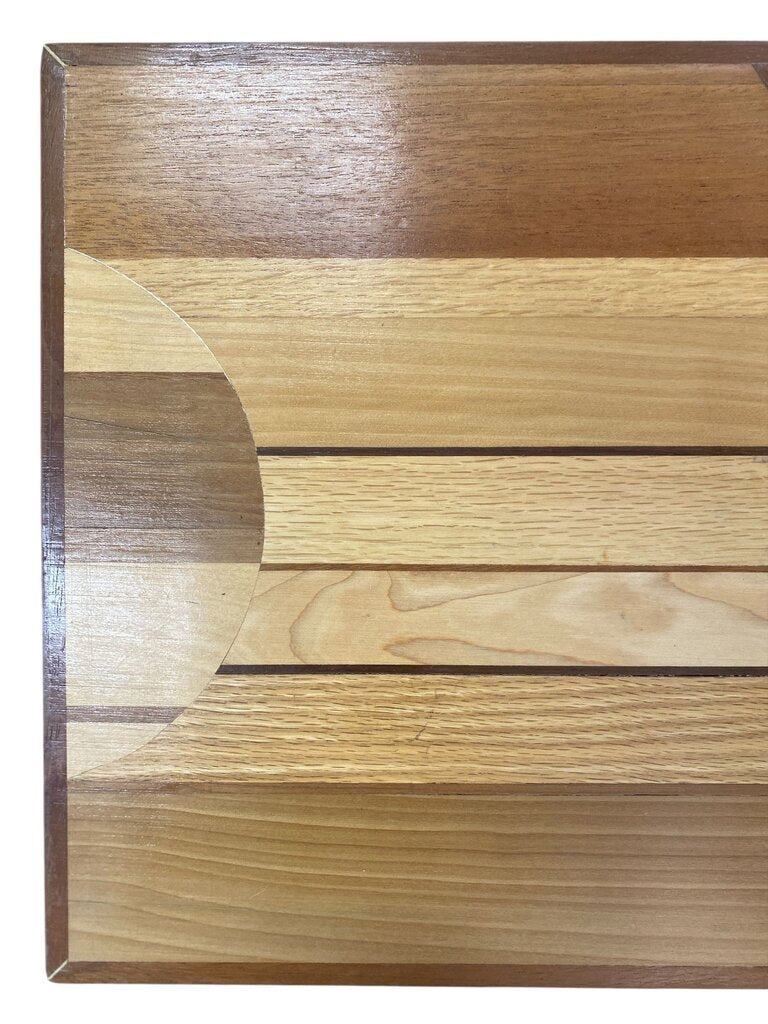 Modern Artisan One-of-a-kind Bentwood and Mixed Wood Inlay Side Table