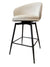 Modern Ivory Velvet Round Back Bar Stool