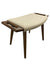 Modern Beige Linen and Walnut Foot Stool or Small Bench