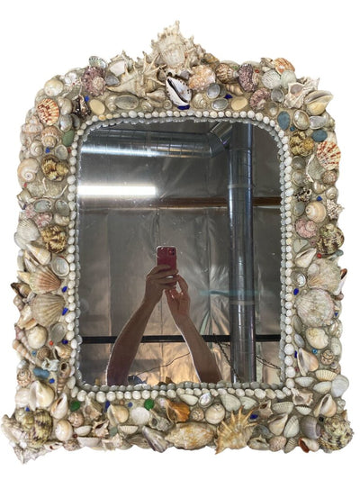 Vintage Hand Made Seashell Mirror