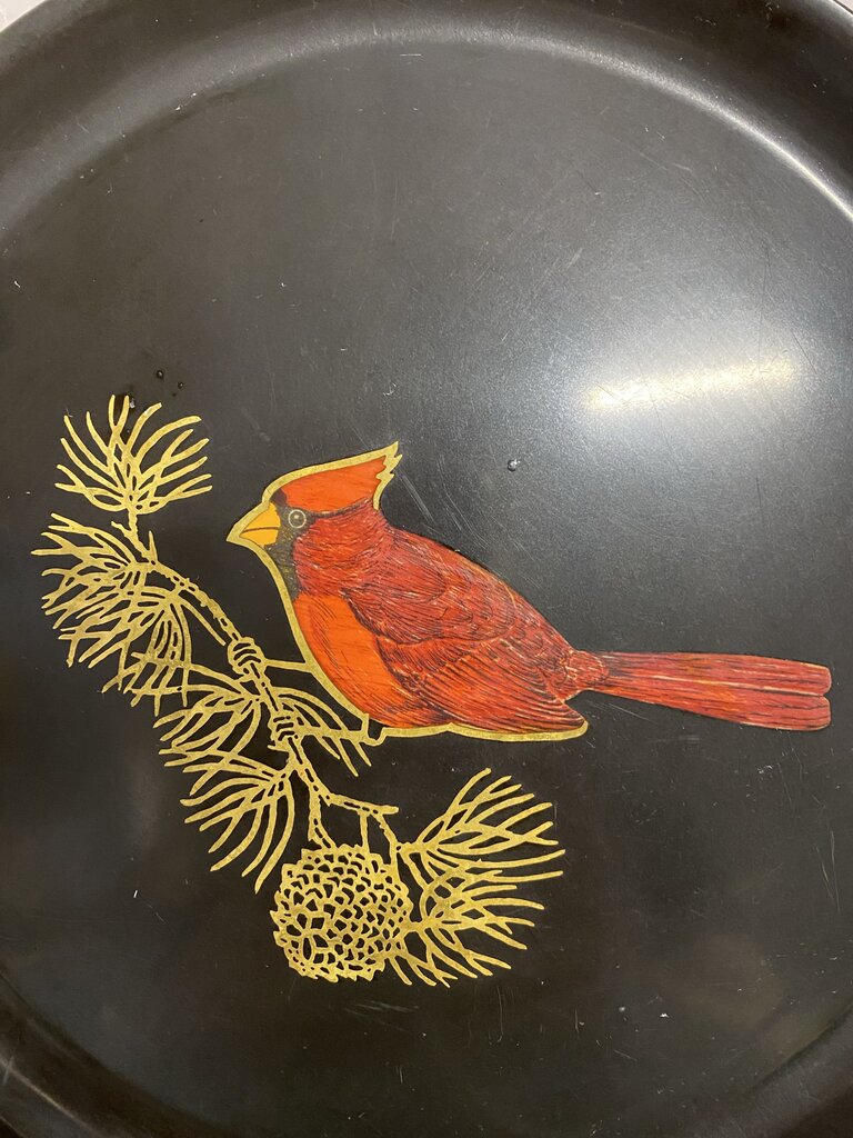 Vintage MCM Couroc of Monterey Inlay Cardinal Plate