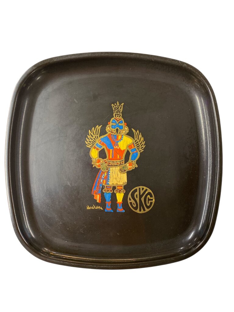 Vintage MCM Couroc of Monterey Inlay Kachina Plate
