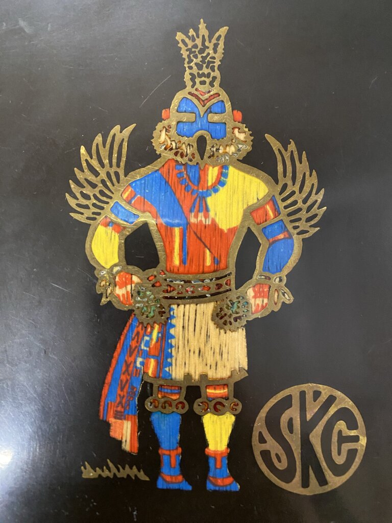 Vintage MCM Couroc of Monterey Inlay Kachina Plate
