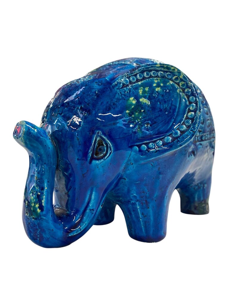 RARE Bitossi Aldo Londi Rimini Blue Elephant Mid Century Italian Ceramic