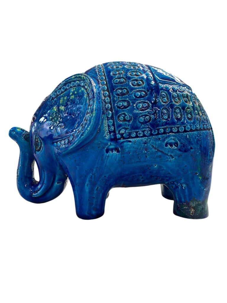 RARE Bitossi Aldo Londi Rimini Blue Elephant Mid Century Italian Ceramic