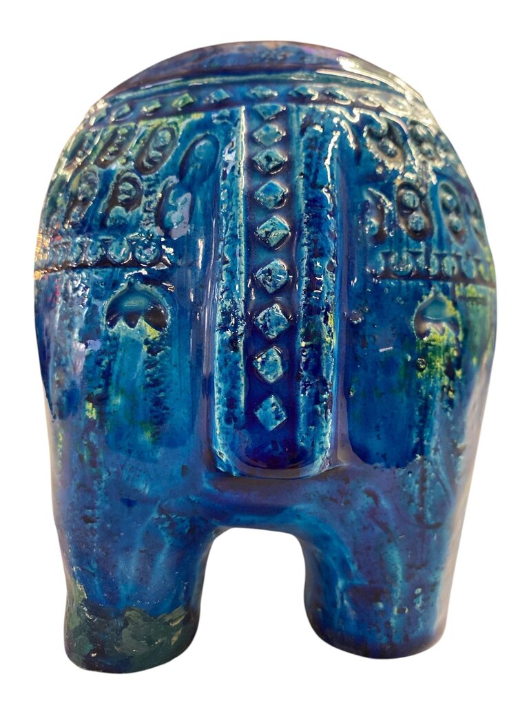 RARE Bitossi Aldo Londi Rimini Blue Elephant Mid Century Italian Ceramic