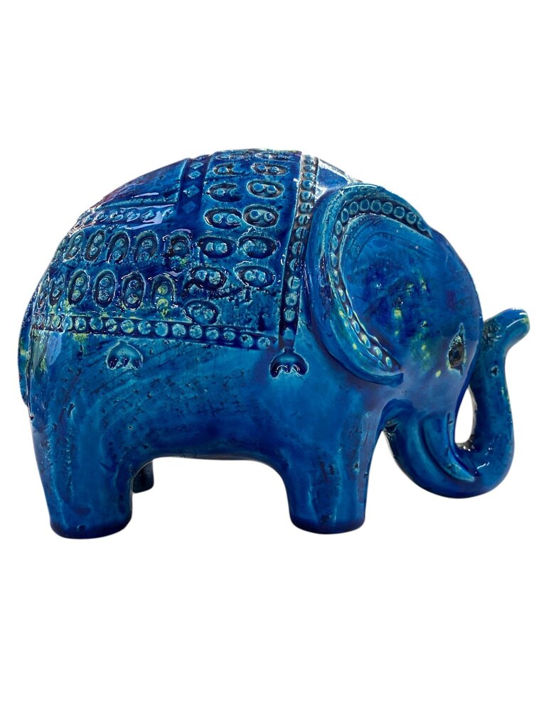 RARE Bitossi Aldo Londi Rimini Blue Elephant Mid Century Italian Ceramic