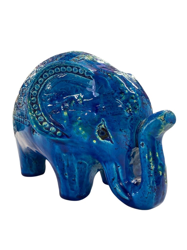 RARE Bitossi Aldo Londi Rimini Blue Elephant Mid Century Italian Ceramic