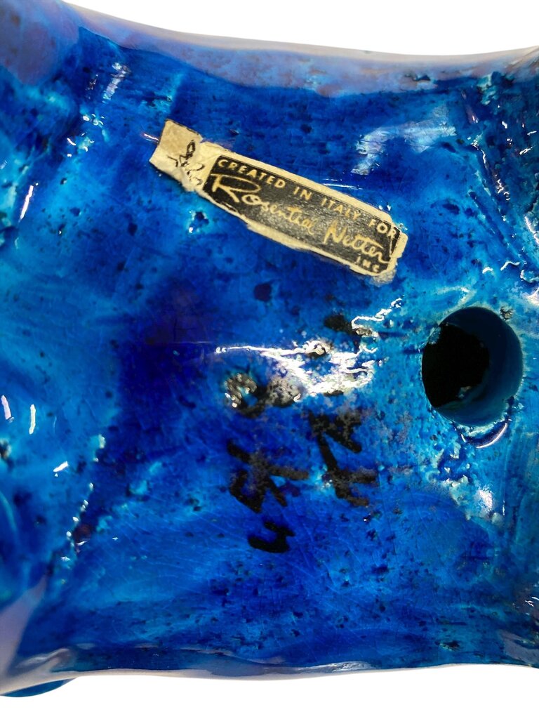 RARE Bitossi Aldo Londi Rimini Blue Elephant Mid Century Italian Ceramic