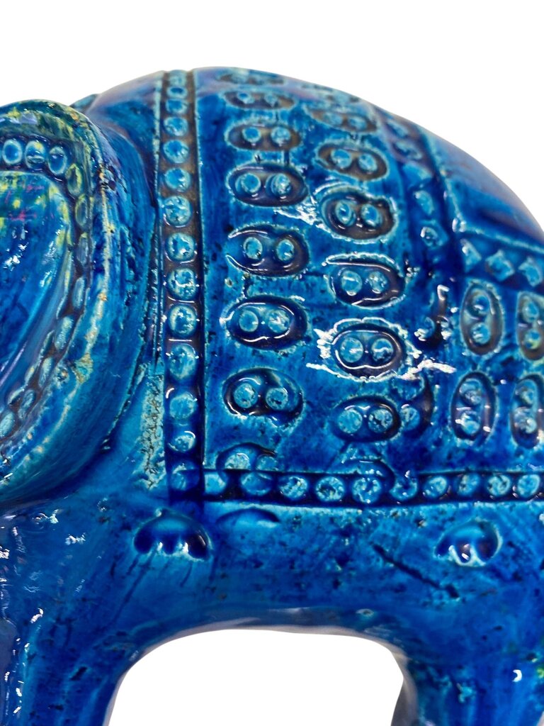 RARE Bitossi Aldo Londi Rimini Blue Elephant Mid Century Italian Ceramic