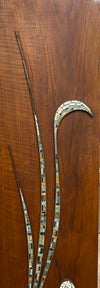 Monumental Mid Century Modern Mosiac Exotic Bird on Walnut (as found)