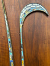 Monumental Mid Century Modern Mosiac Exotic Bird on Walnut (as found)
