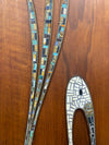 Monumental Mid Century Modern Mosiac Exotic Bird on Walnut (as found)