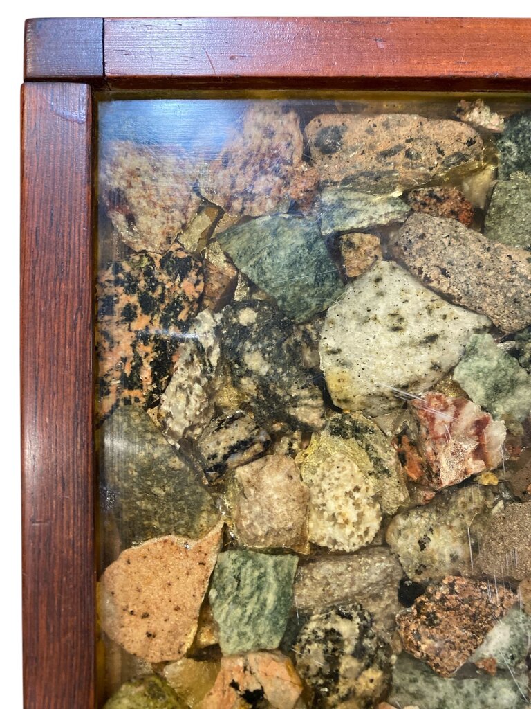 RARE Danish Modern Solid Rosewood Drinks/Side Table with Stone and Resin Top