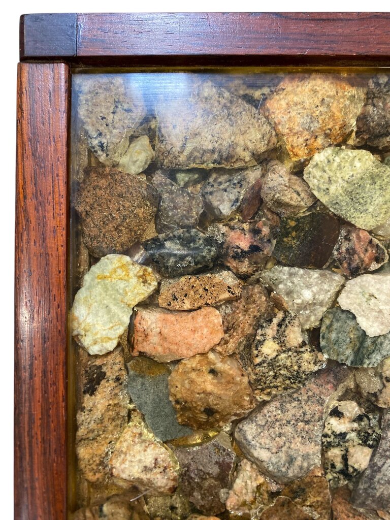 RARE Danish Modern Solid Rosewood Drinks/Side Table with Stone and Resin Top