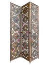 Vintage 3-Piece Bejeweled Metal Screen or Room Divider